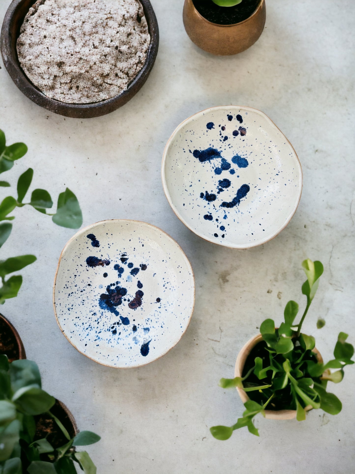 Blue Splash Bowls (Pair of 2)