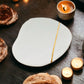 White & Gold Cheese Plate & Bowl
