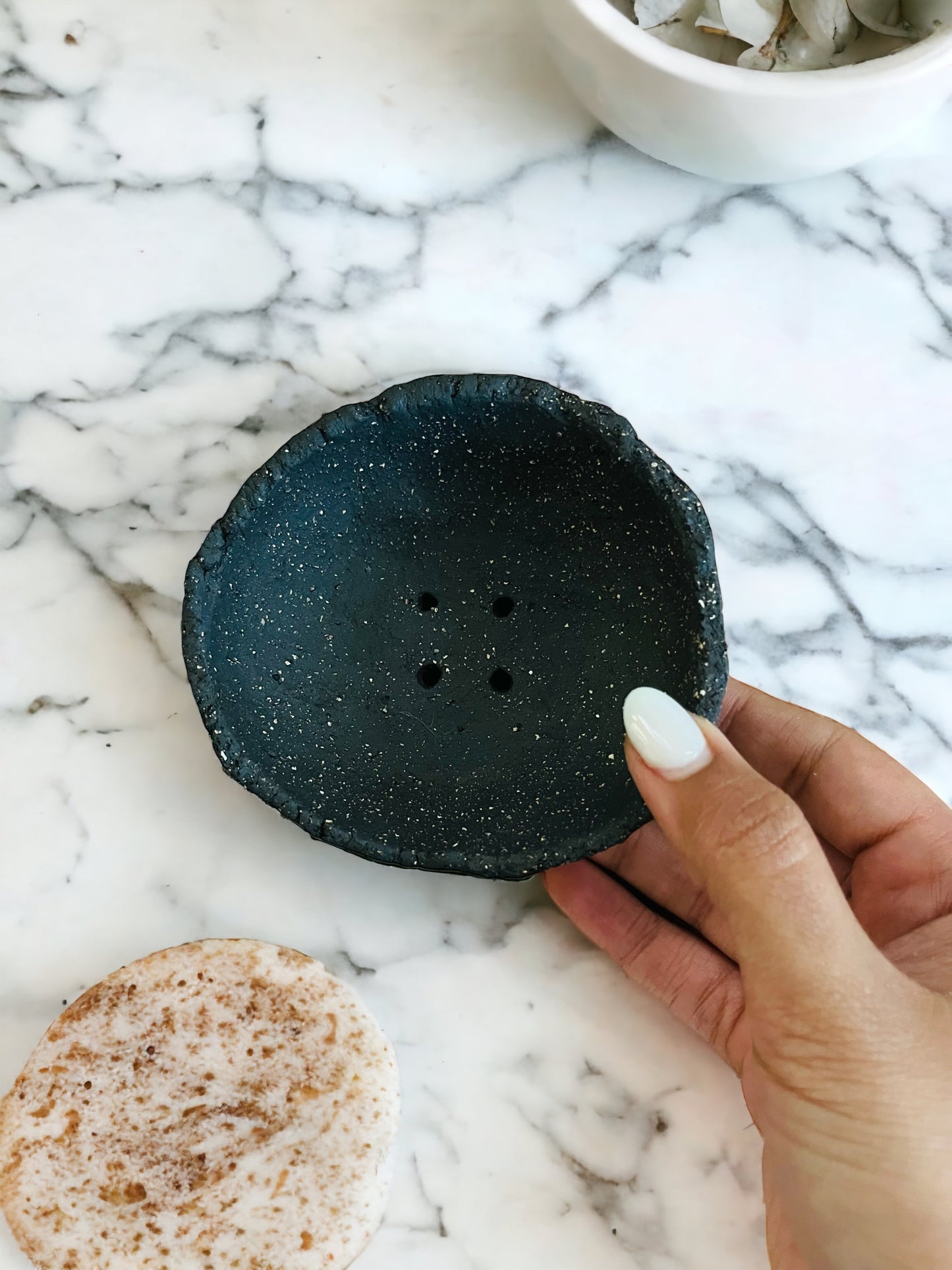 Black Raw-edged Soap Dish