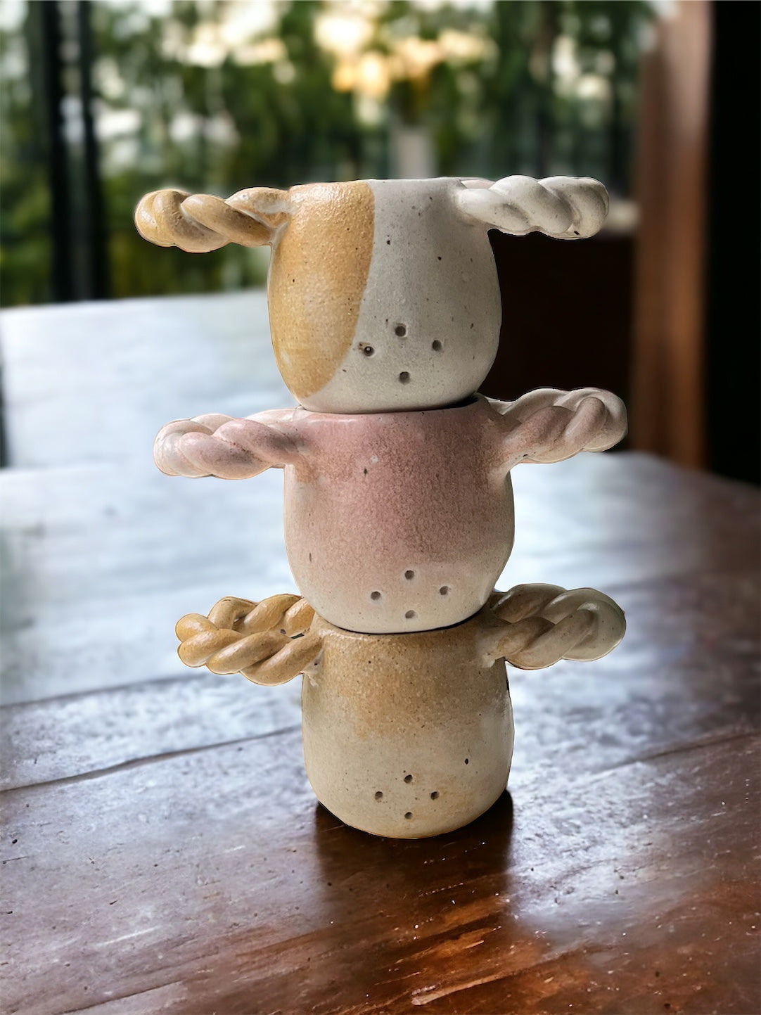 Braided Ceramic Tea Strainer & Plate