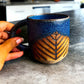 Ceramic Blue Leaf Mug