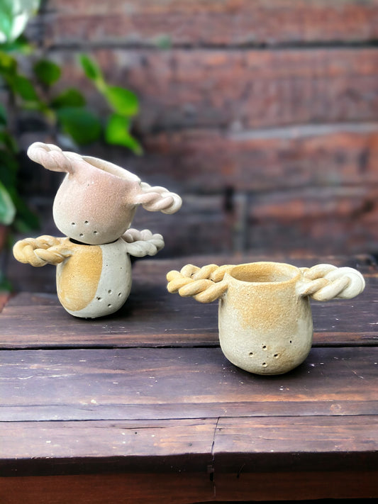 Braided Ceramic Tea Strainer & Plate