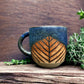 Ceramic Blue Leaf Mug