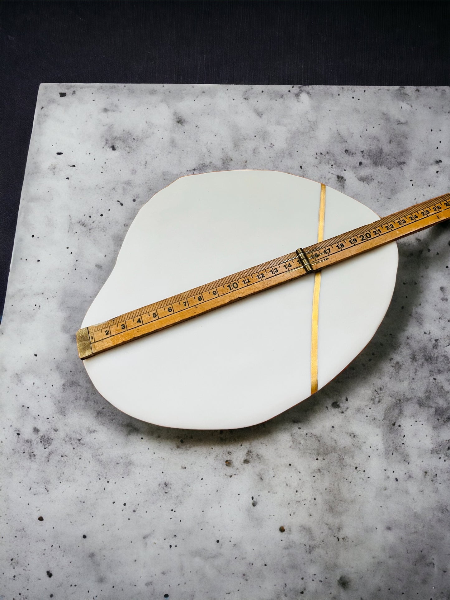 White & Gold Cheese Plate & Bowl