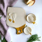 Gold Cheeseboard & Cutlery set (7 pieces)