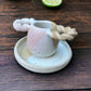 Braided Ceramic Tea Strainer & Plate