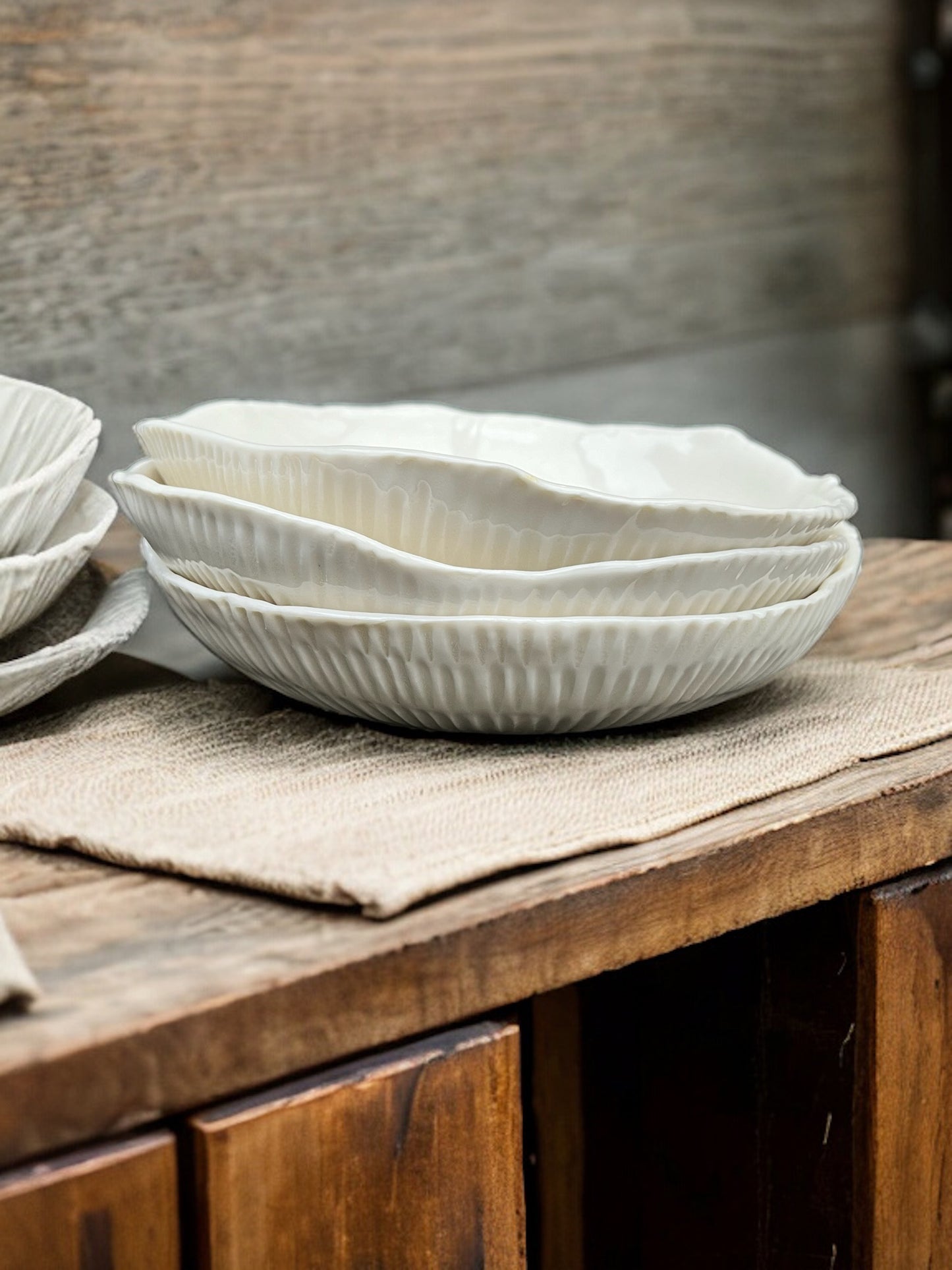 White Porcelain Bowls (Set of 3)