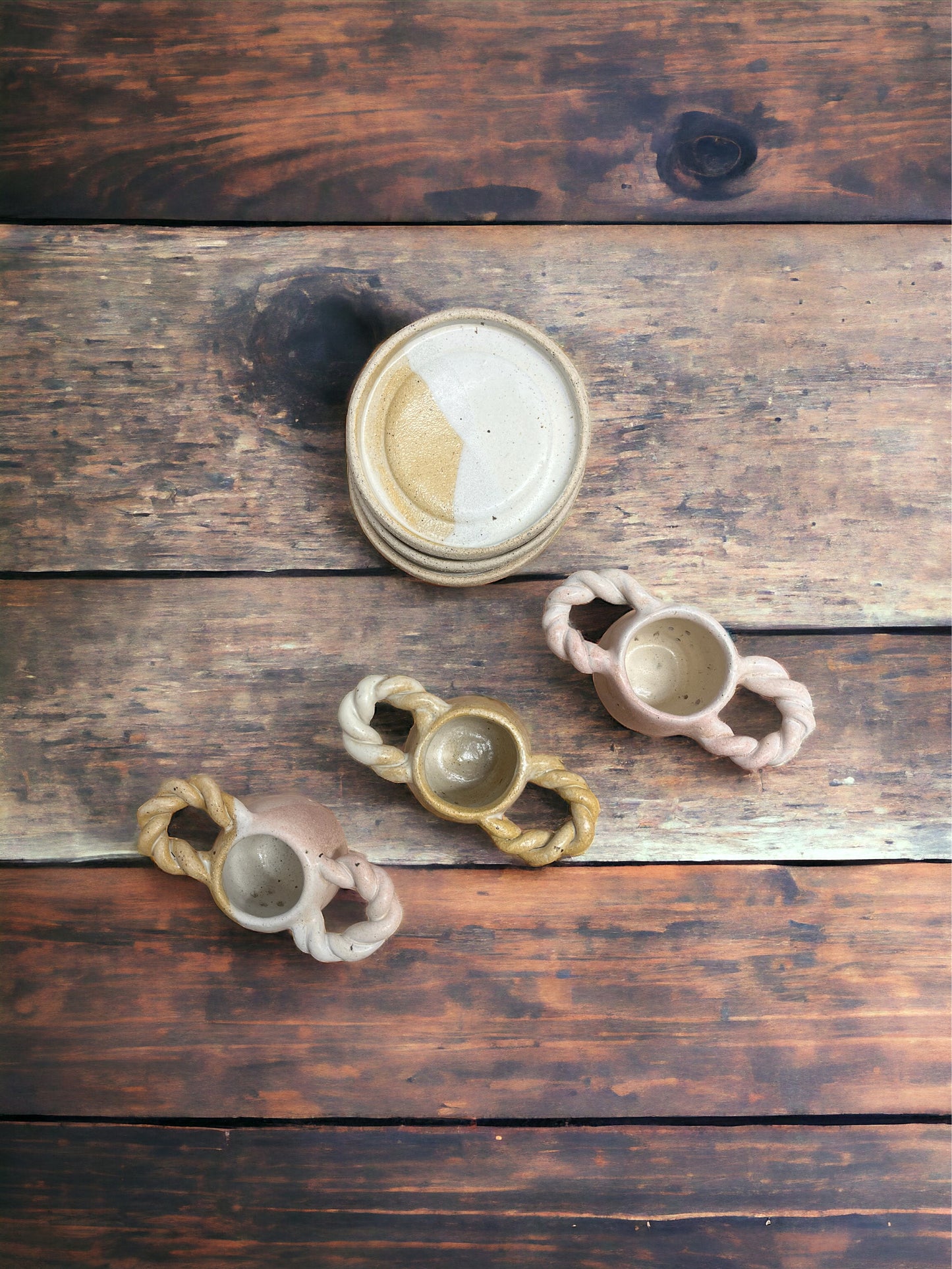 Braided Ceramic Tea Strainer & Plate