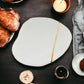 White & Gold Cheese Plate & Bowl